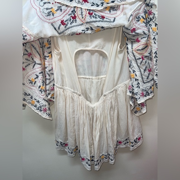 Free People Embroidered Cream Mini Dress - Picture 5 of 6